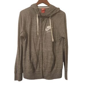 Nike 90's Y2K Red‎ Tag Hoodie Just Do It Women's L Grey Longsleeve